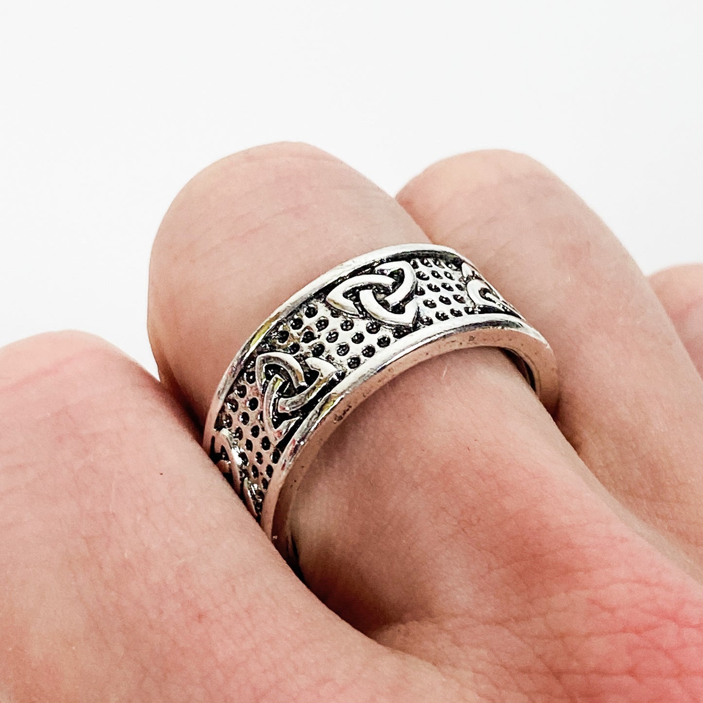 Vintage Retro Adjustable Symbol Ring Silver