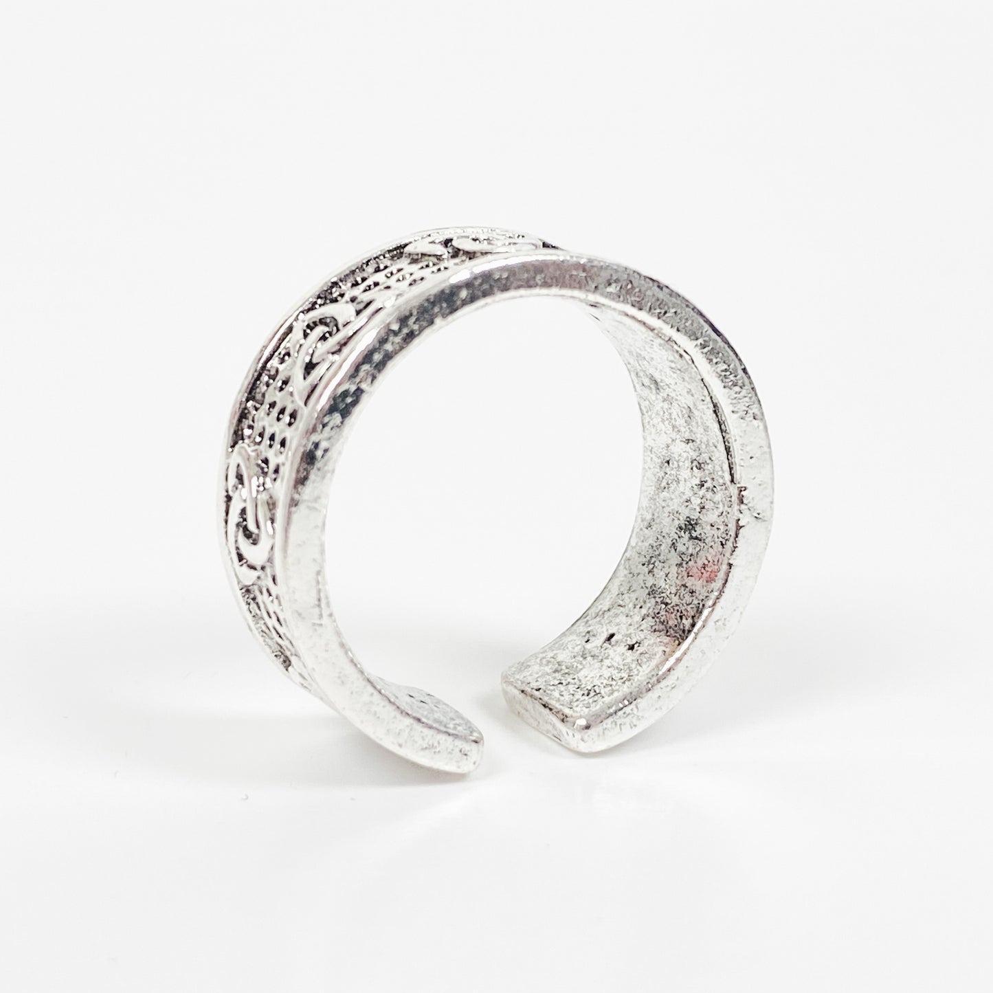 Vintage Retro Adjustable Symbol Ring Silver
