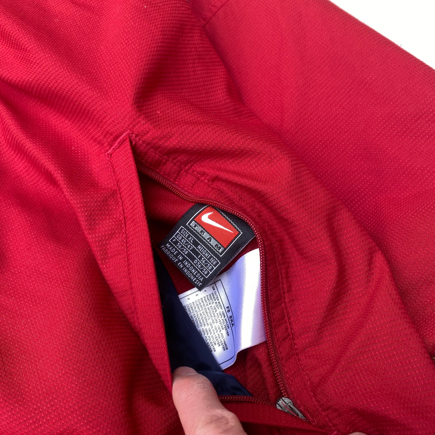90s Nike Barcelona Reversible 1/4 Zip Coat Jacket Red Blue XL