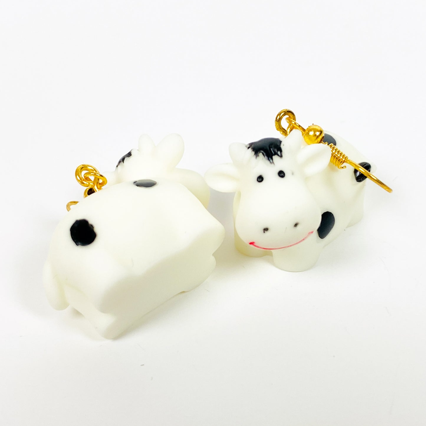 Vintage Retro Cow Earrings Gold