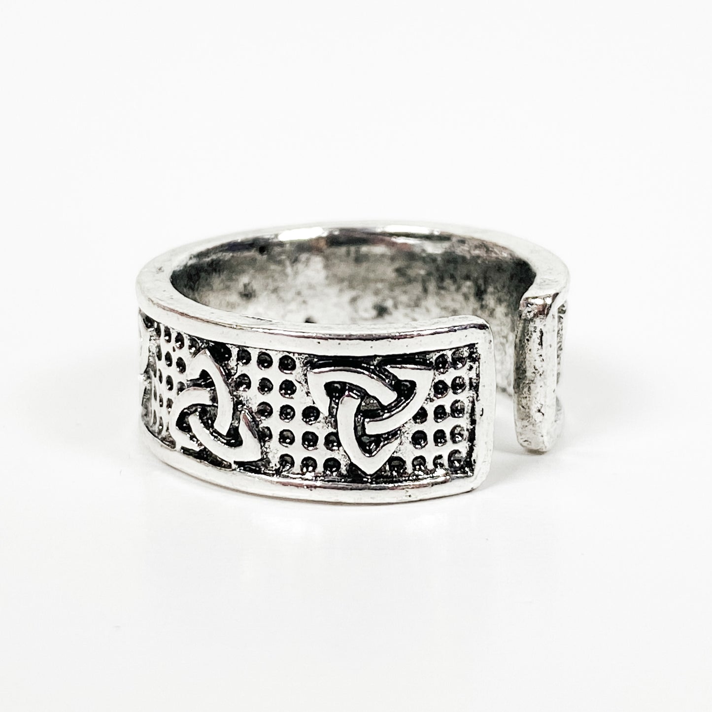 Vintage Retro Adjustable Symbol Ring Silver
