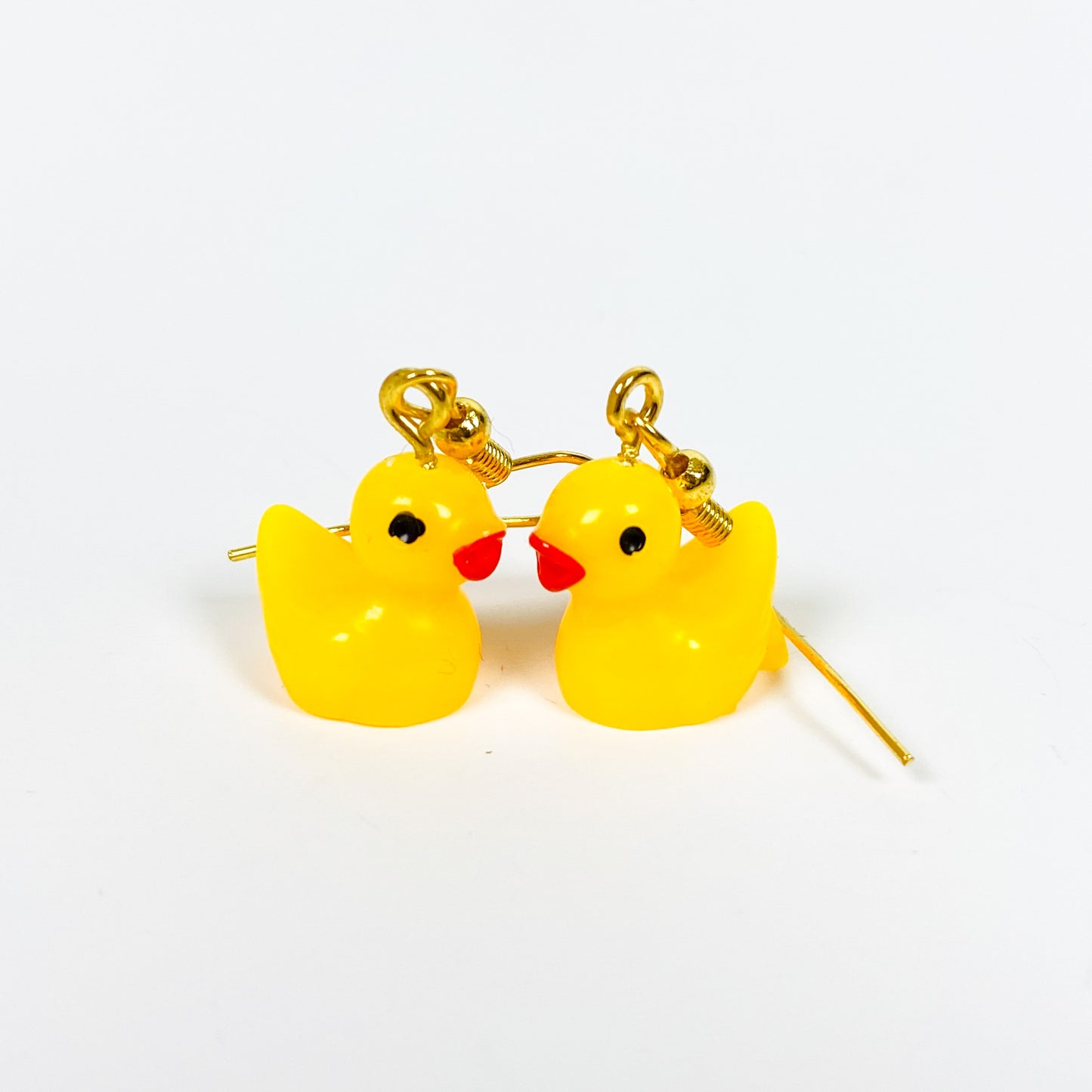 Vintage Retro Duck Earrings Gold