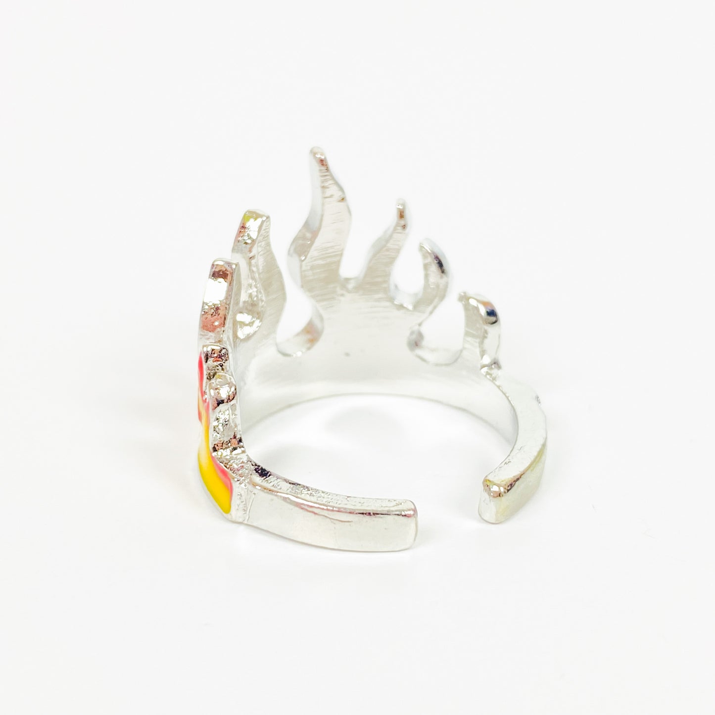 Vintage Retro Adjustable Flame Ring Silver