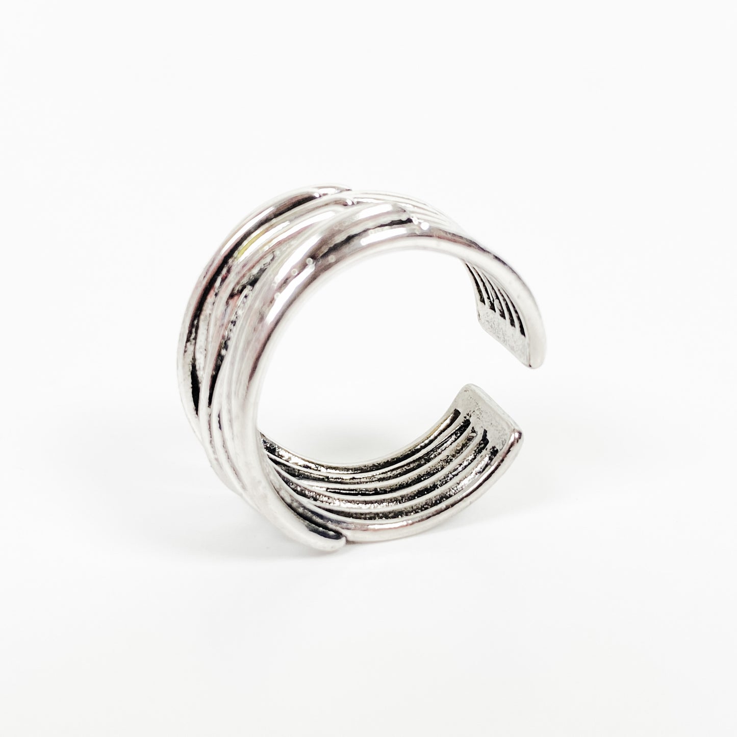 Vintage Retro Adjustable Wire Ring Silver