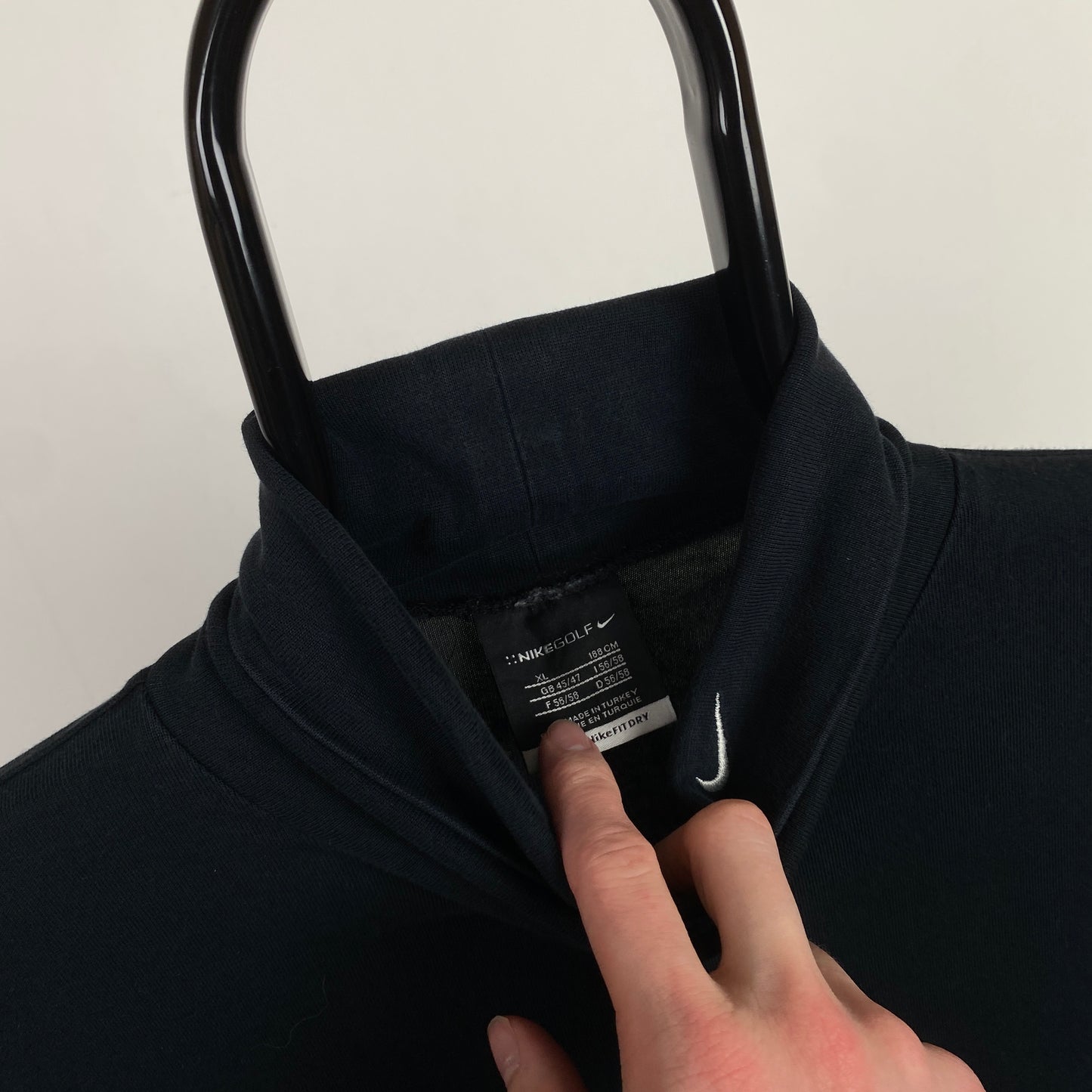 00s Nike Roll Neck Sweatshirt Black XL