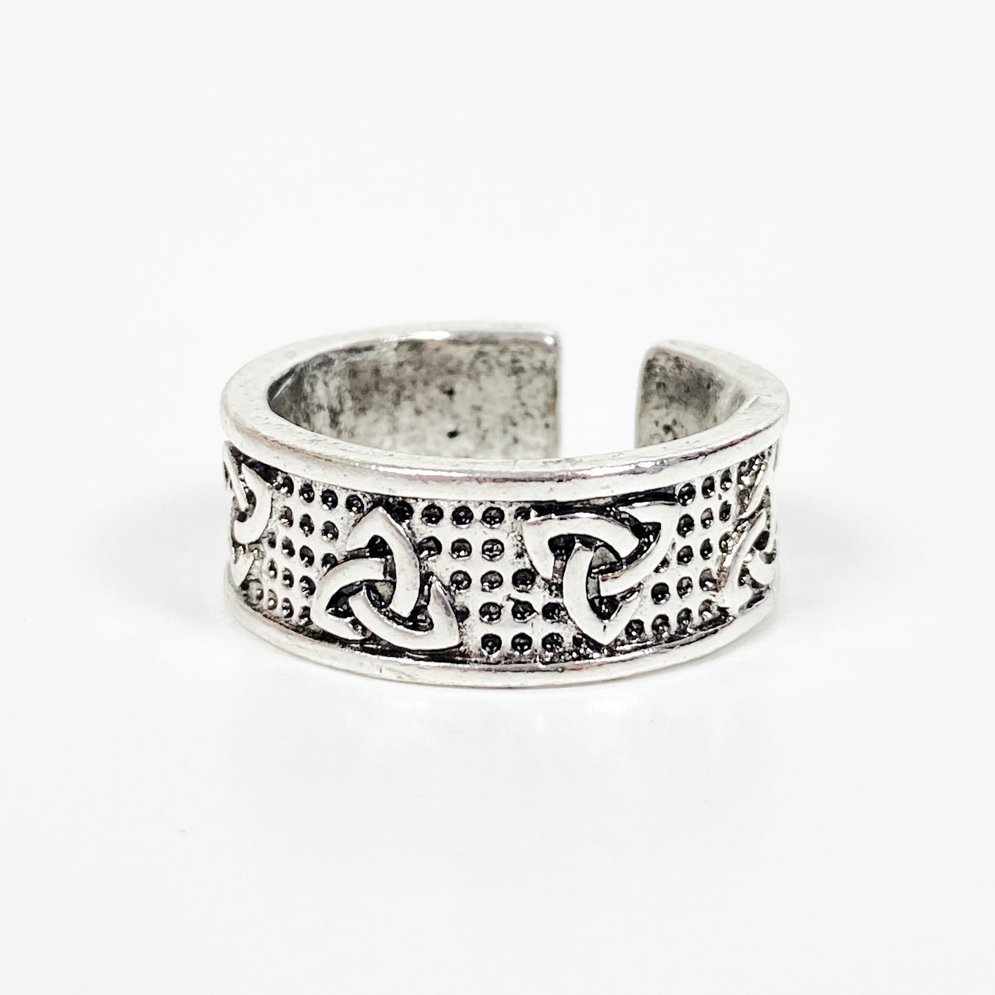 Vintage Retro Adjustable Symbol Ring Silver