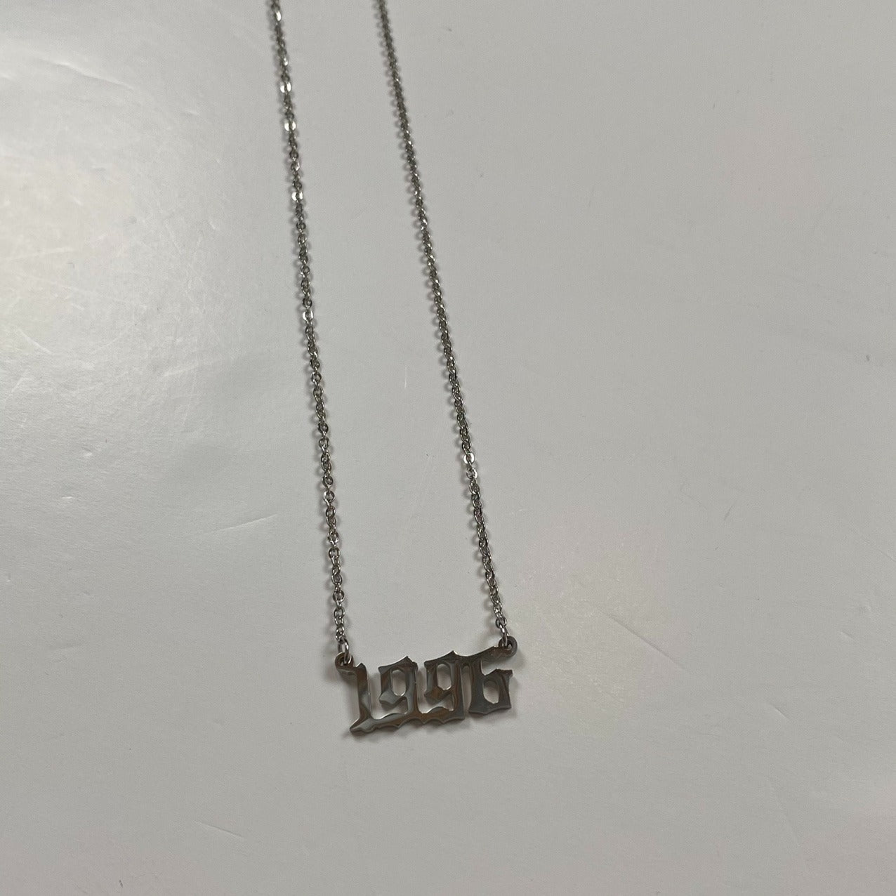 1996 Birth Year Necklace Chain Silver