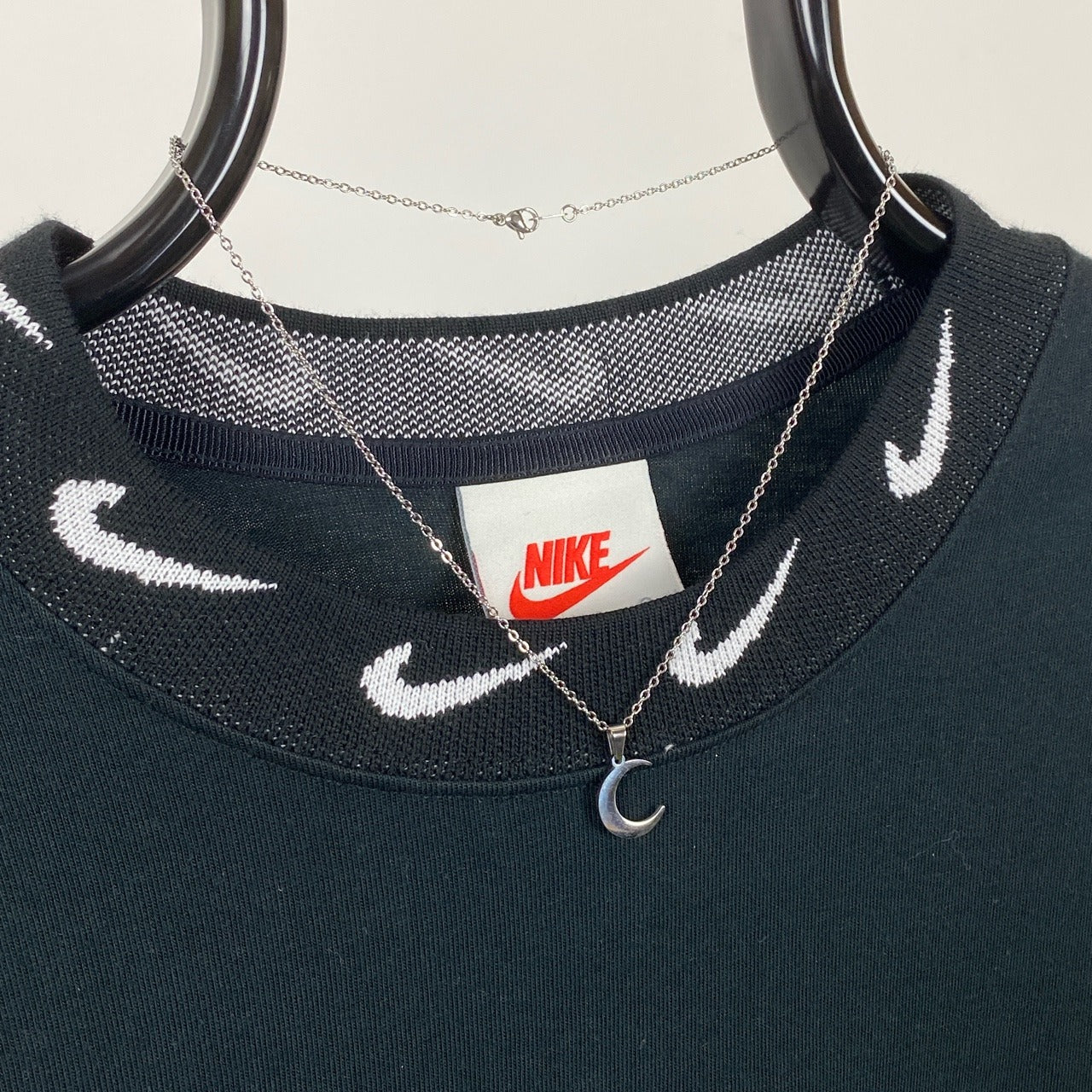 Moon Charm Necklace Chain Silver