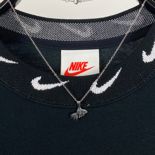 Goldfish Charm Necklace Chain Silver