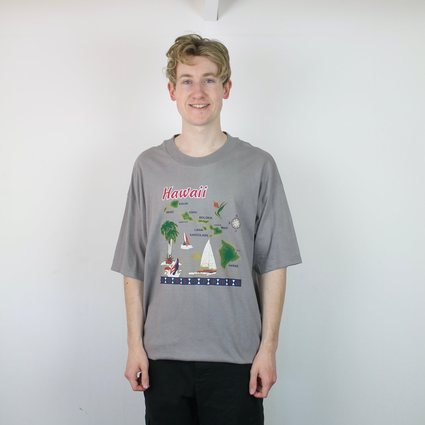Vintage Hanes Hawaii T-Shirt Grey XL