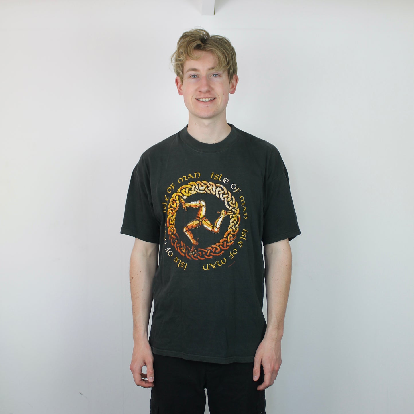 Vintage Isle of Man T-Shirt Black Medium