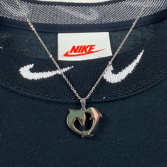 Dolphin Charm Necklace Chain Silver
