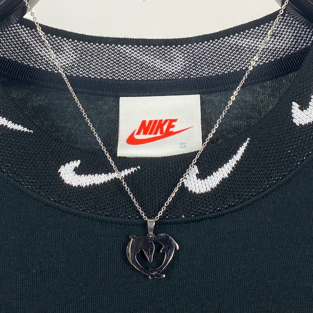 Dolphin Charm Necklace Chain Silver
