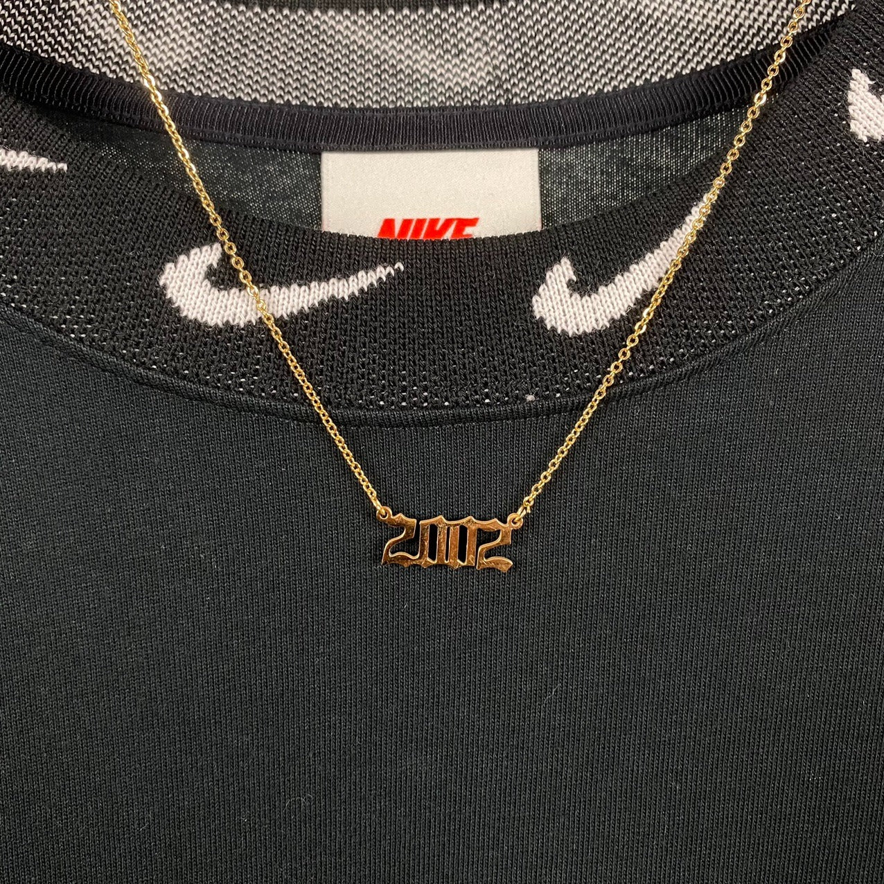 2002 Birth Year Necklace Chain Gold