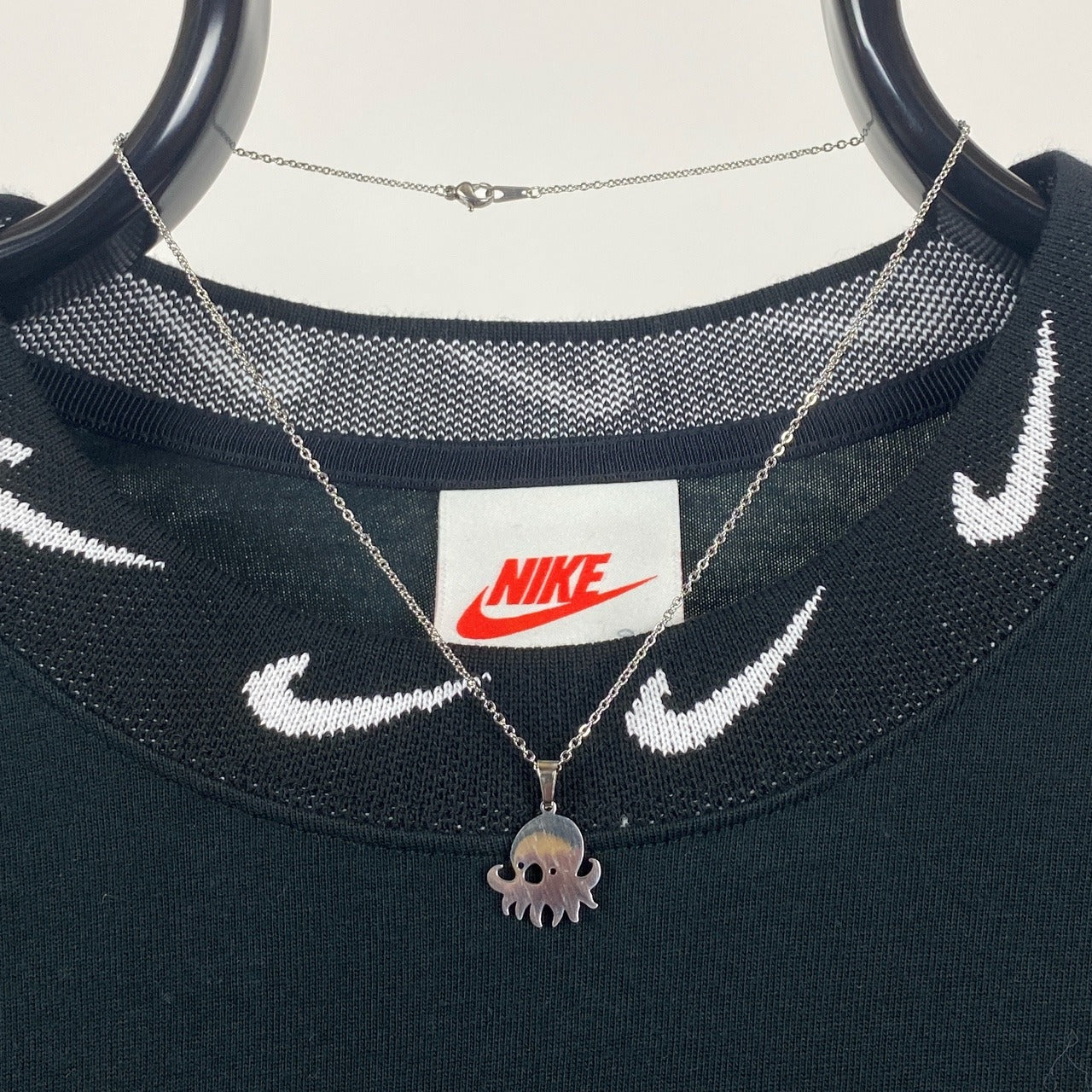 Octopus Charm Necklace Chain Silver