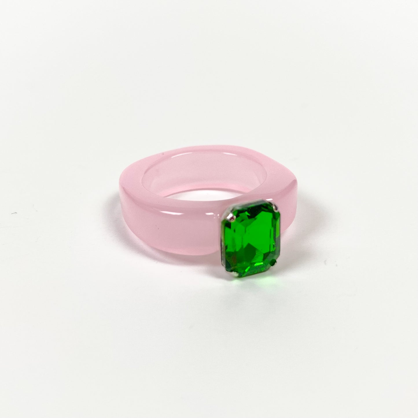 Retro Chunky Gem Ring Pink