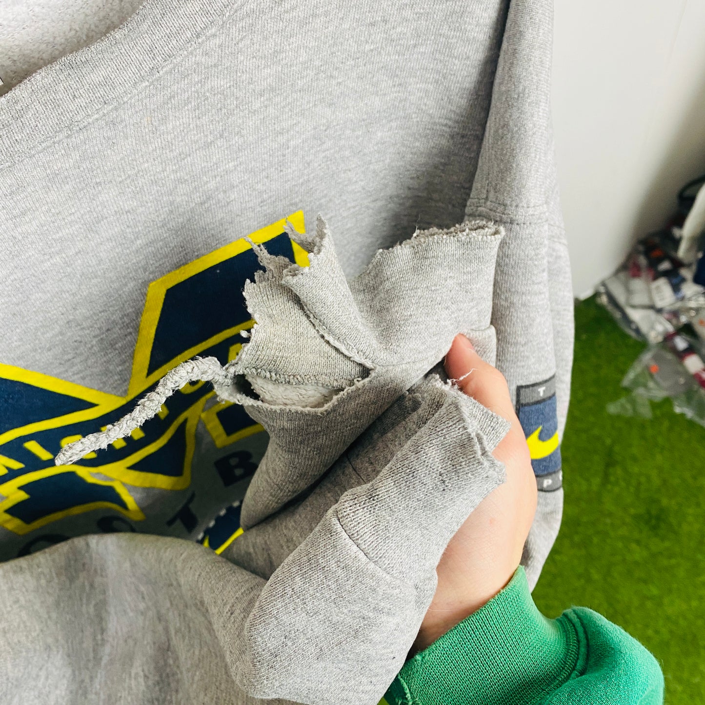 90s Nike Michigan Sweatshirt Grey Large