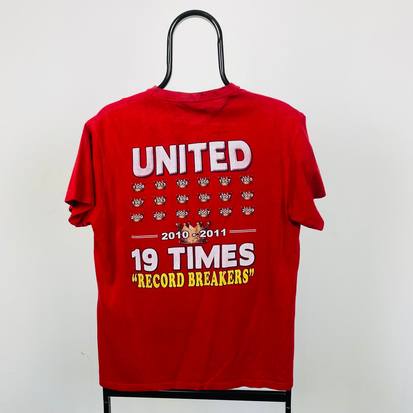 Retro Manchester United T-Shirt Red Small