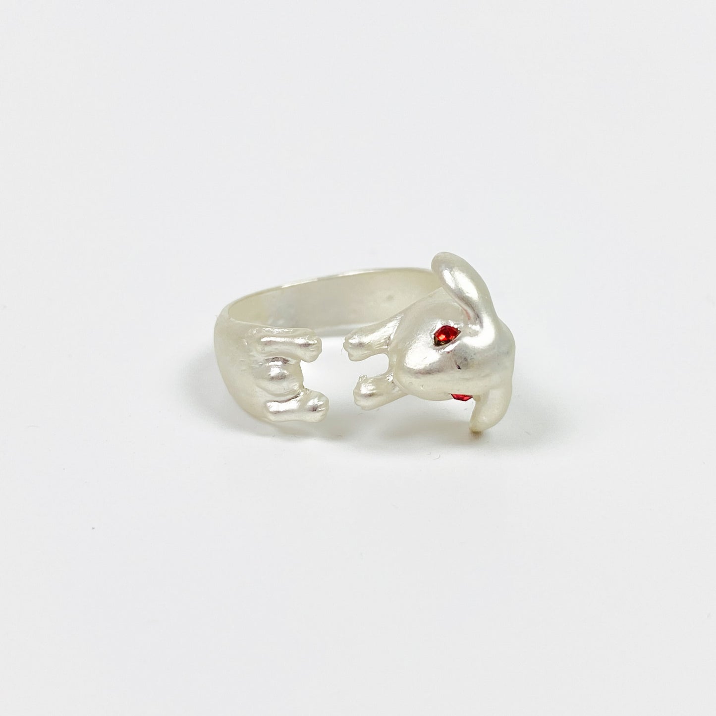Vintage Retro Adjustable Rabbit Ring Silver