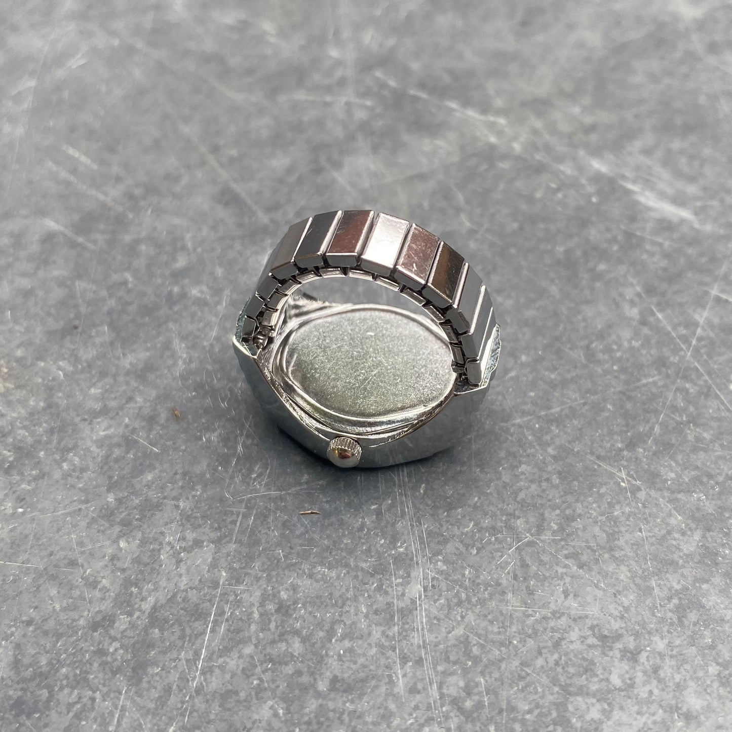 Retro Adjustable Watch Ring Silver Pink