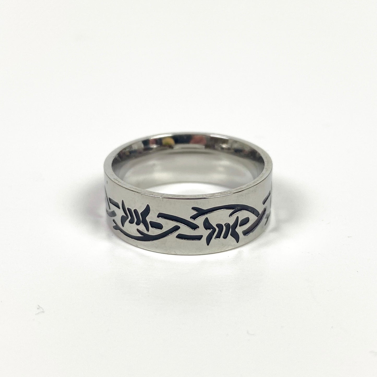 Retro Barbed Wire Ring Silver