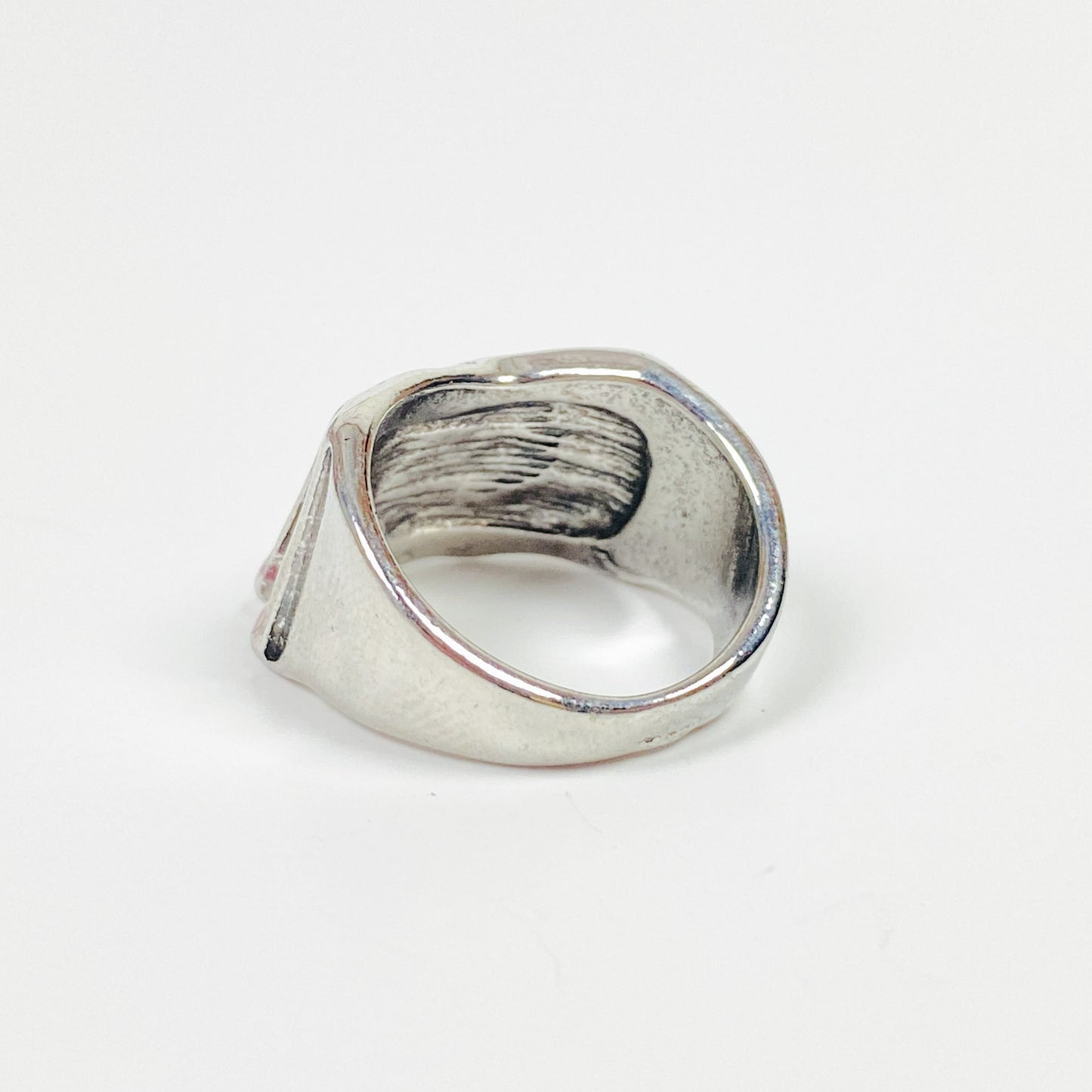 Retro Vintage Card Ring Silver