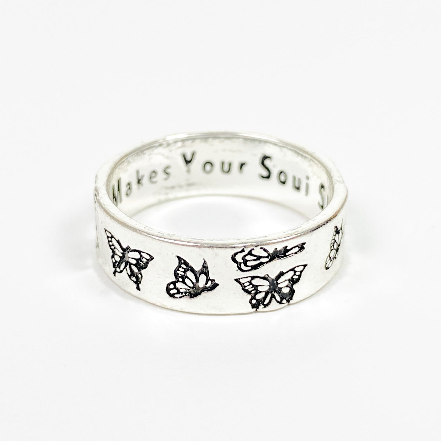Retro Vintage Butterfly Ring Silver