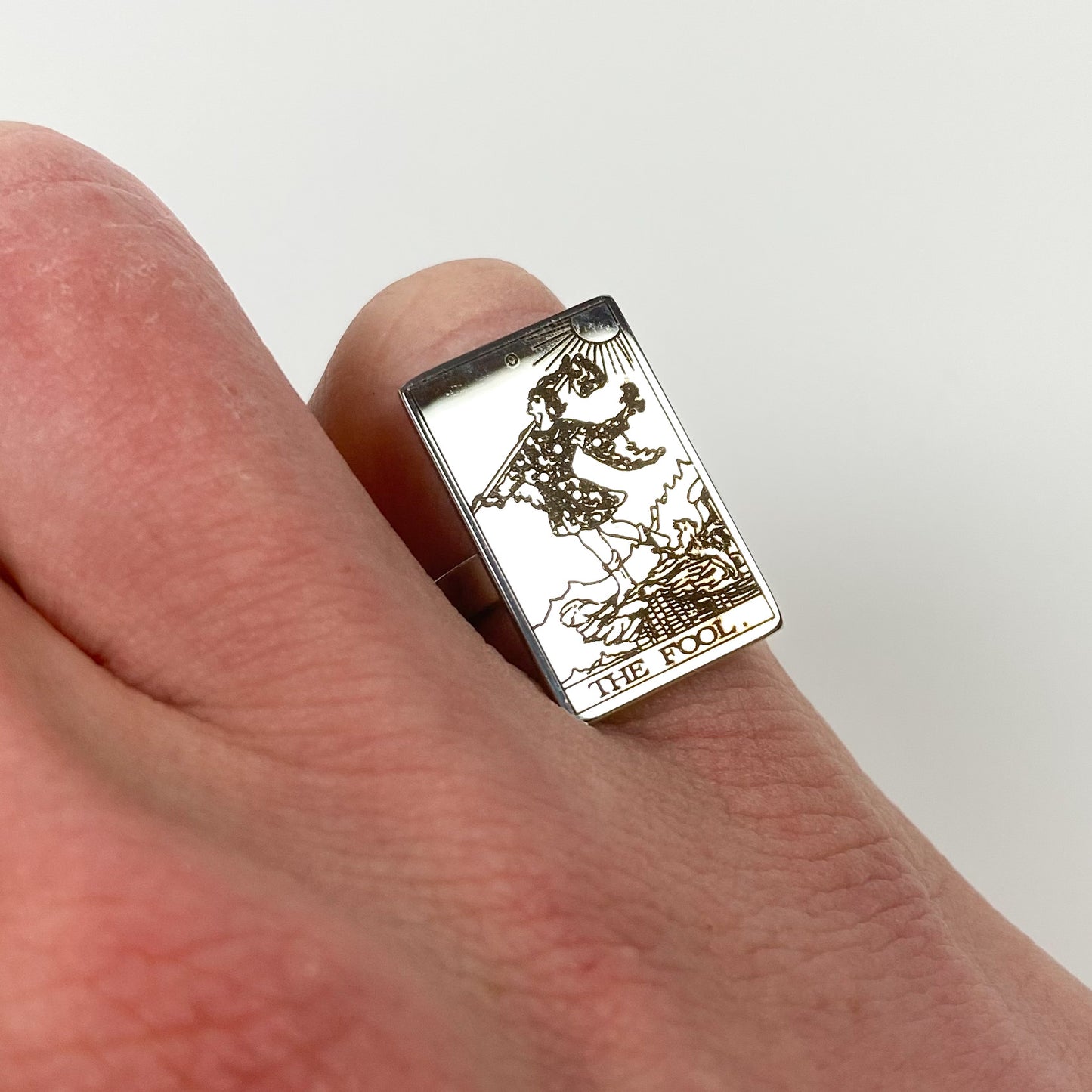 Vintage The Fool Tarot Ring Silver