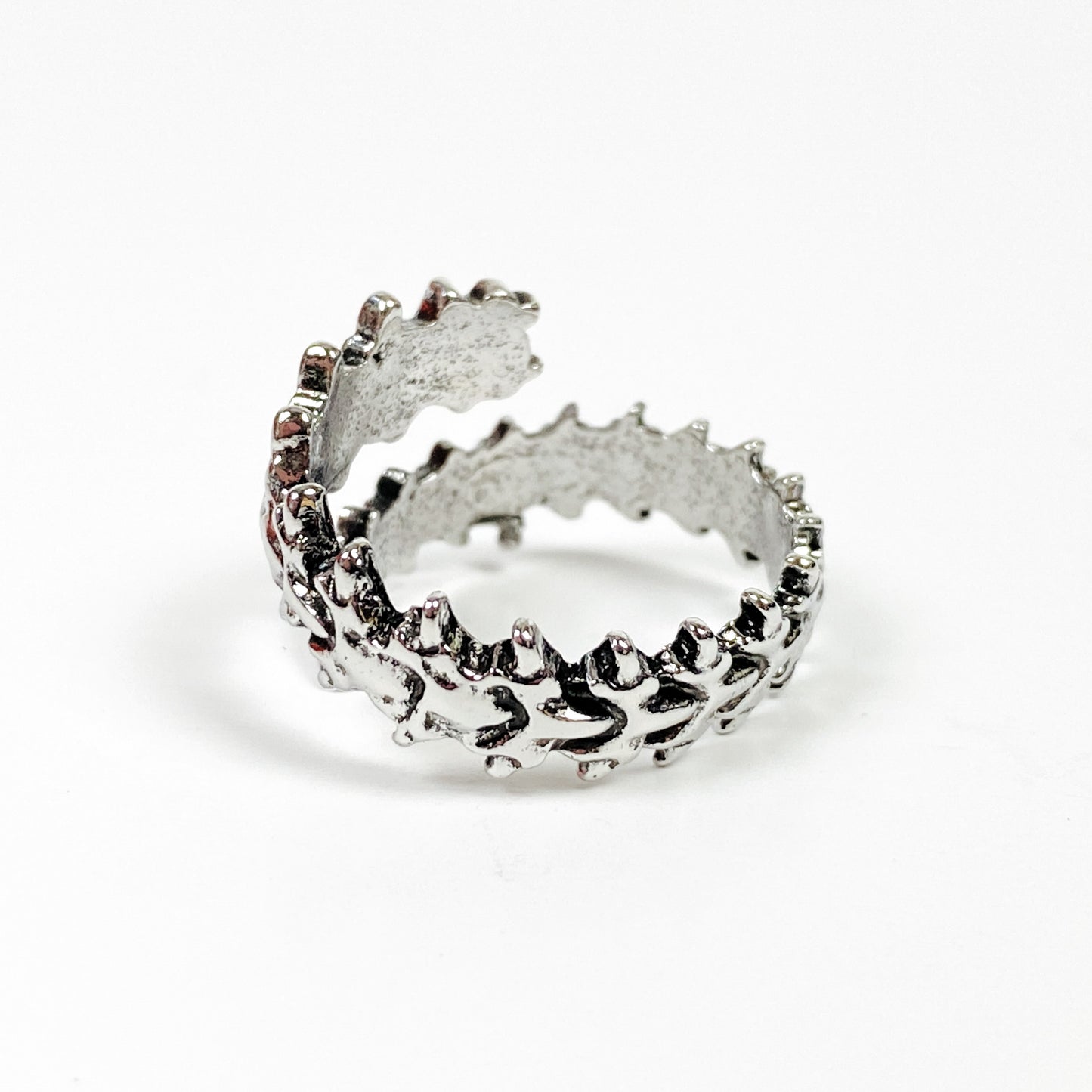 Mech Ring Silver Adjustable Spiral
