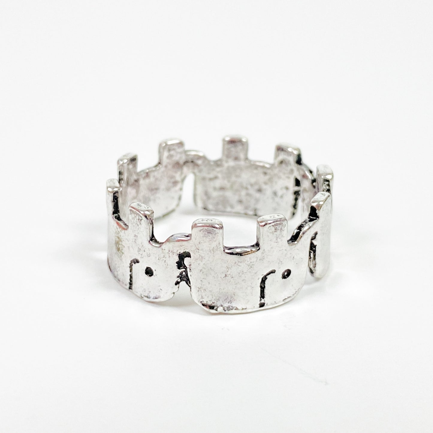 Retro Vintage Elephant Ring Silver