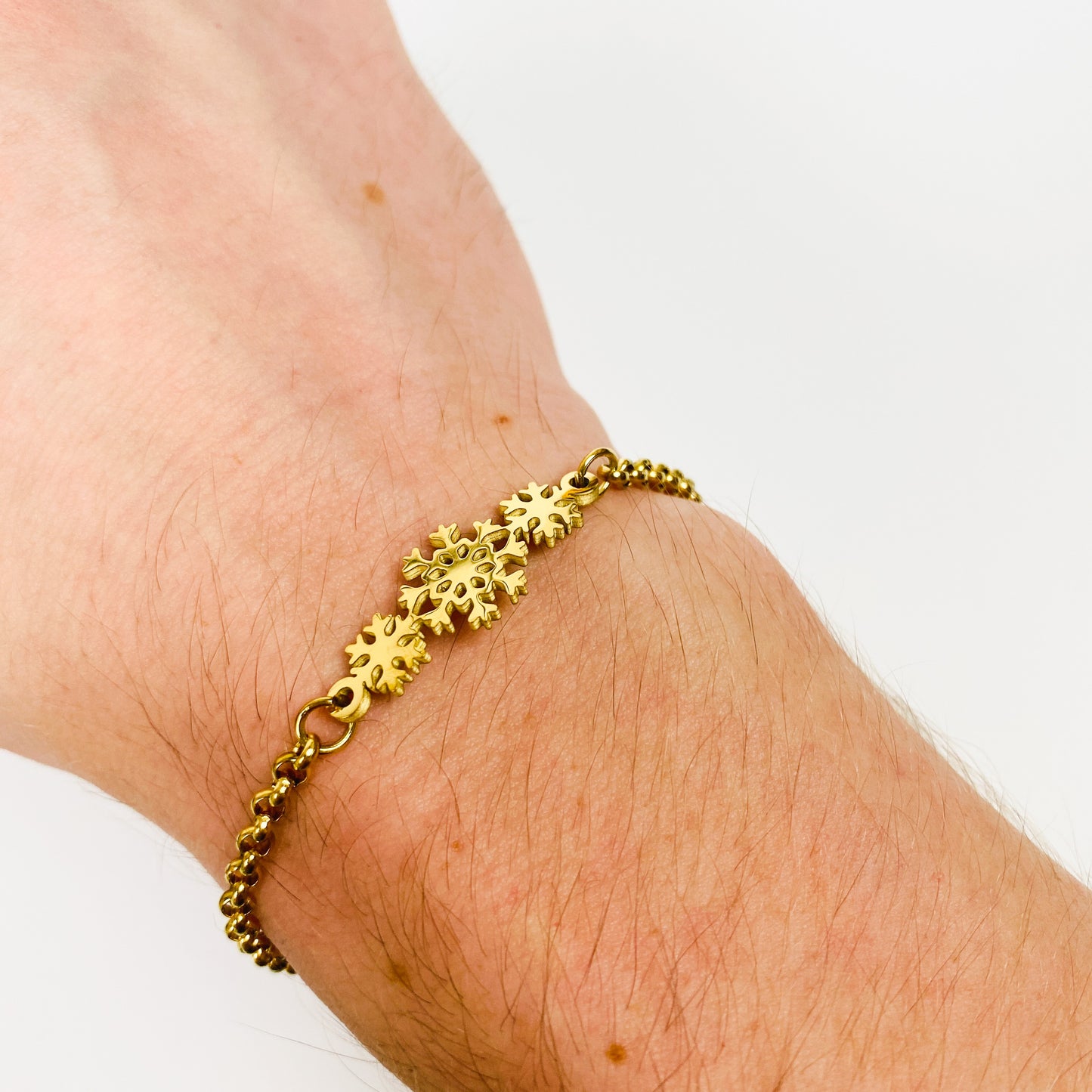 Vintage Retro Snowflake Bracelet Chain Gold