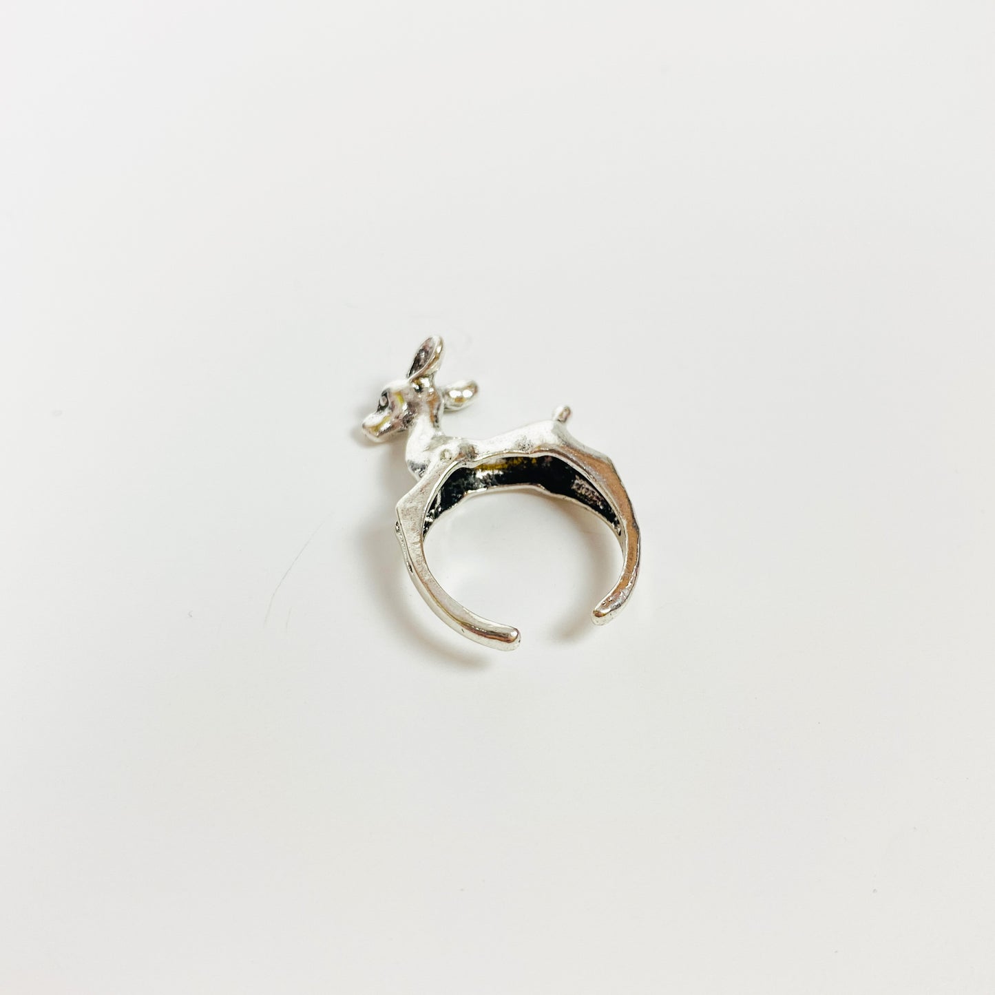 Vintage Retro Adjustable Deer Ring Silver