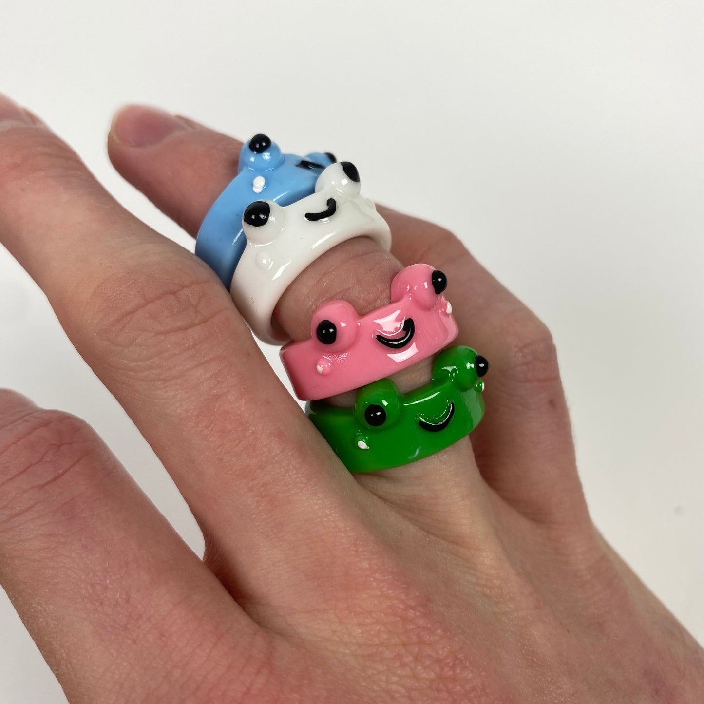 Retro Chunky Frog Ring Pink