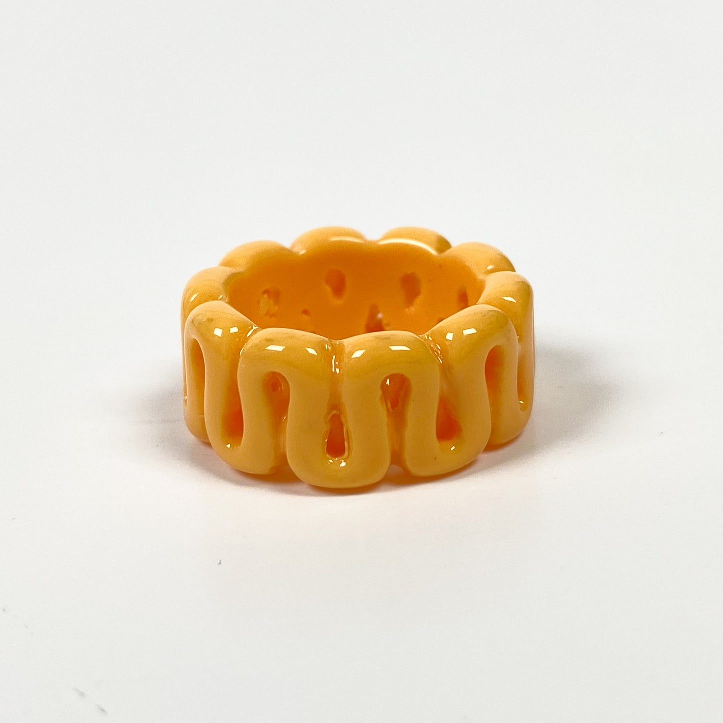 Retro Chunky Swirl Ring Orange