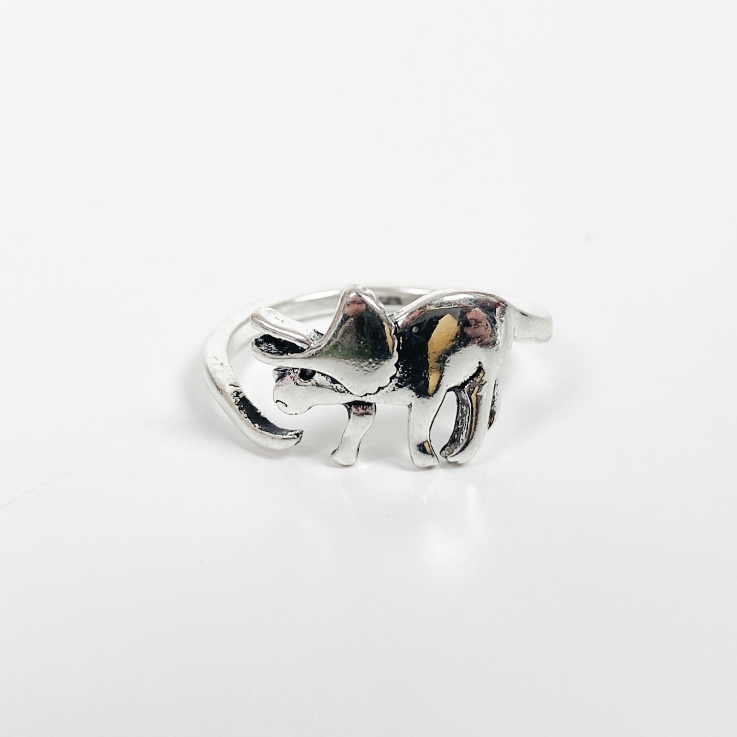 Vintage Retro Adjustable Dinosaur Ring Silver