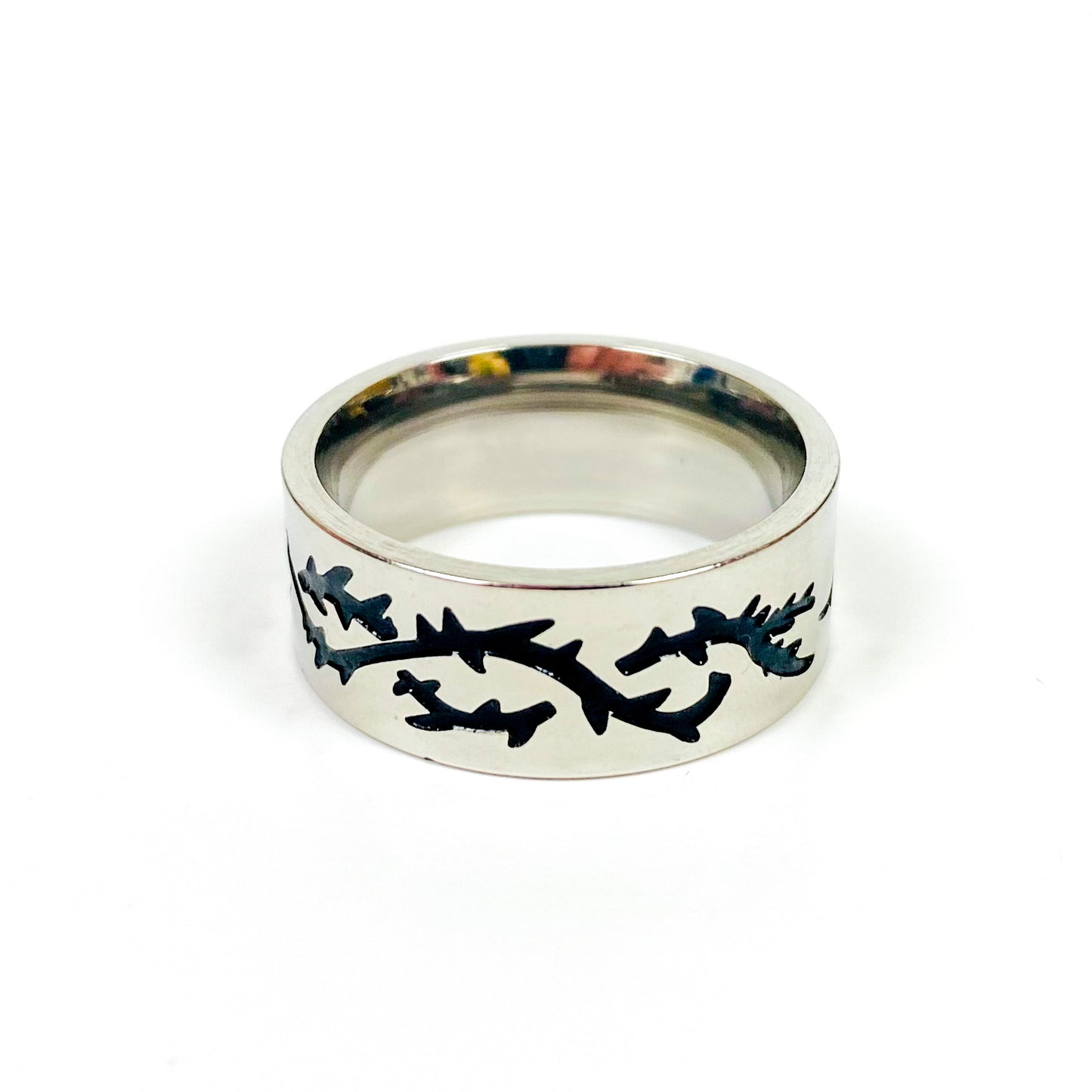 Retro Thistle Ring Silver