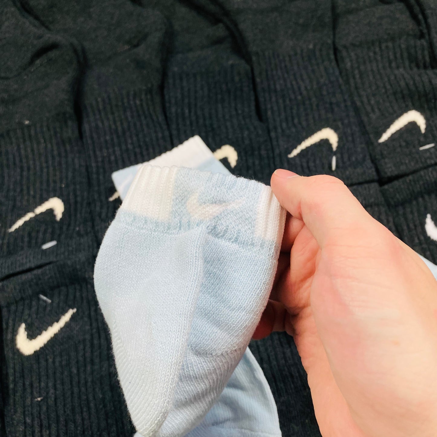 Vintage Nike Socks Baby Blue UK12-8