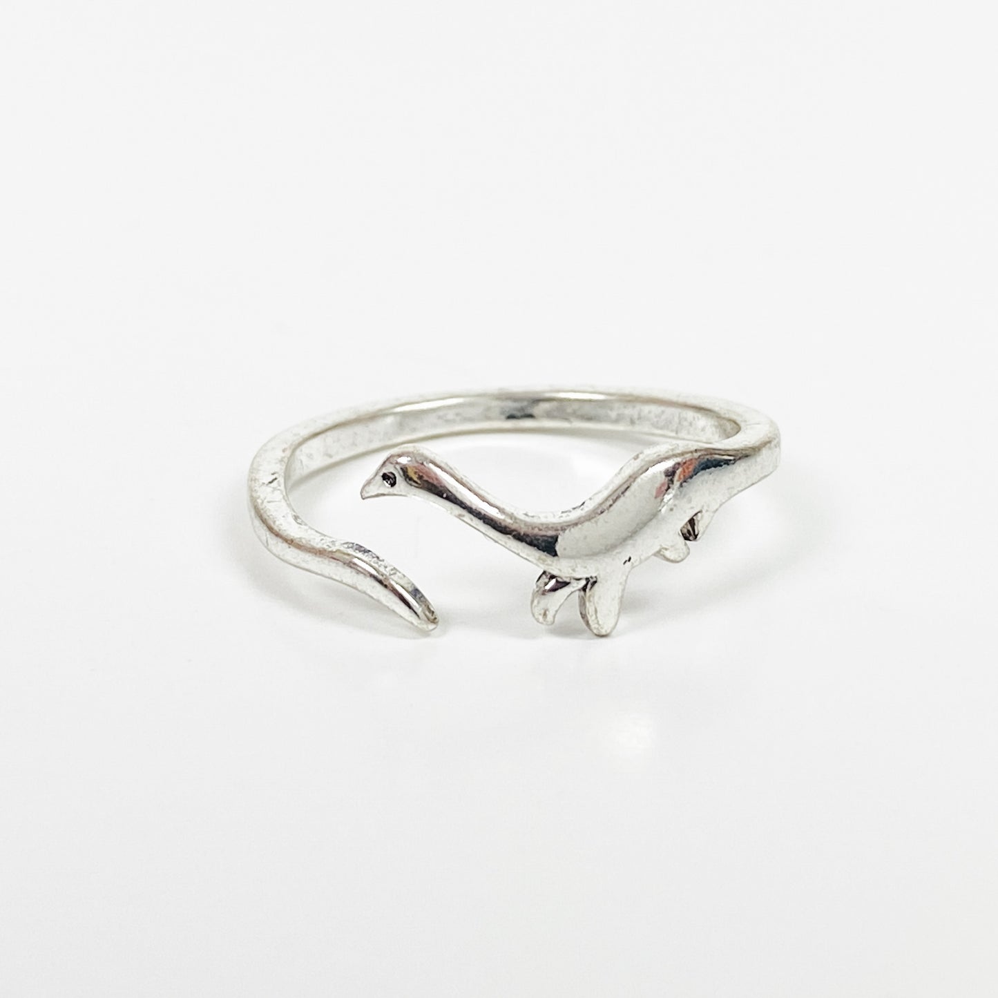 Vintage Retro Adjustable Dinosaur Ring Silver