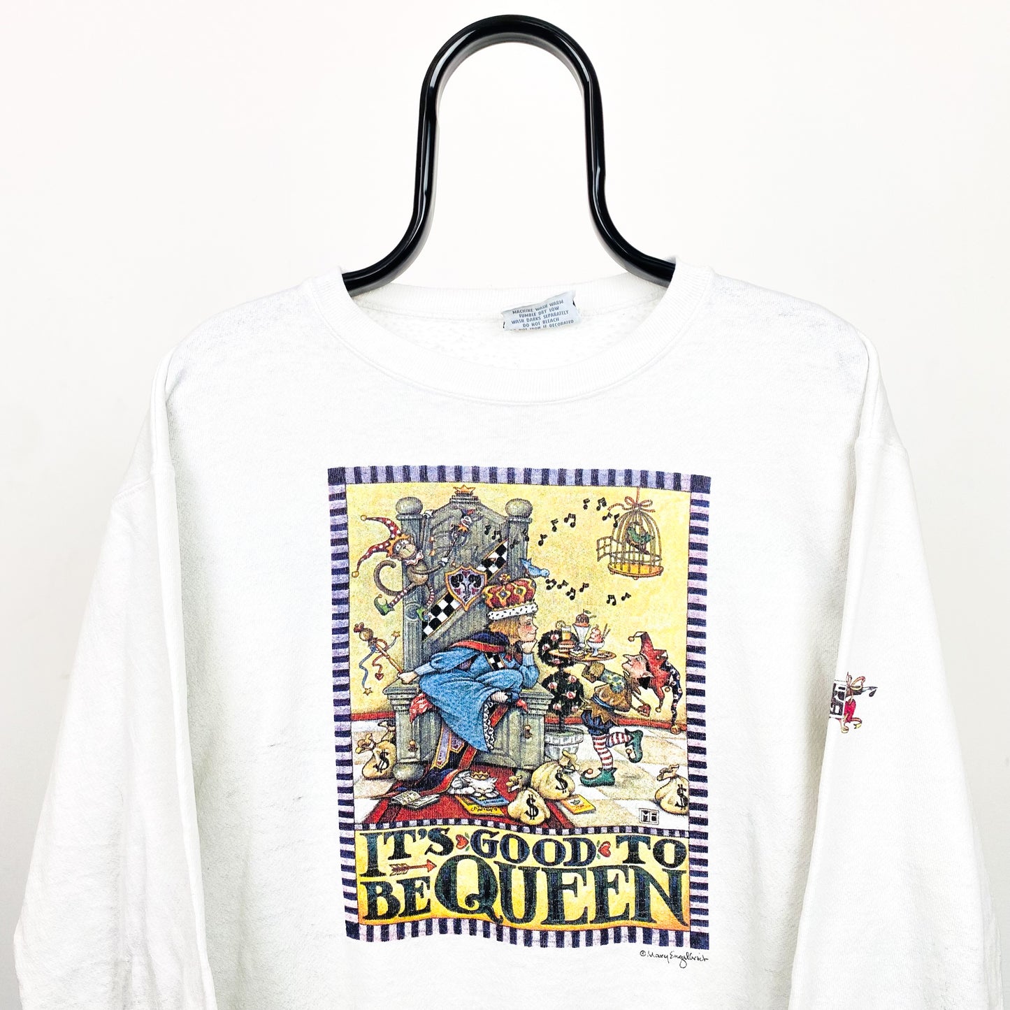 Retro 90s Queen Sweatshirt White Large