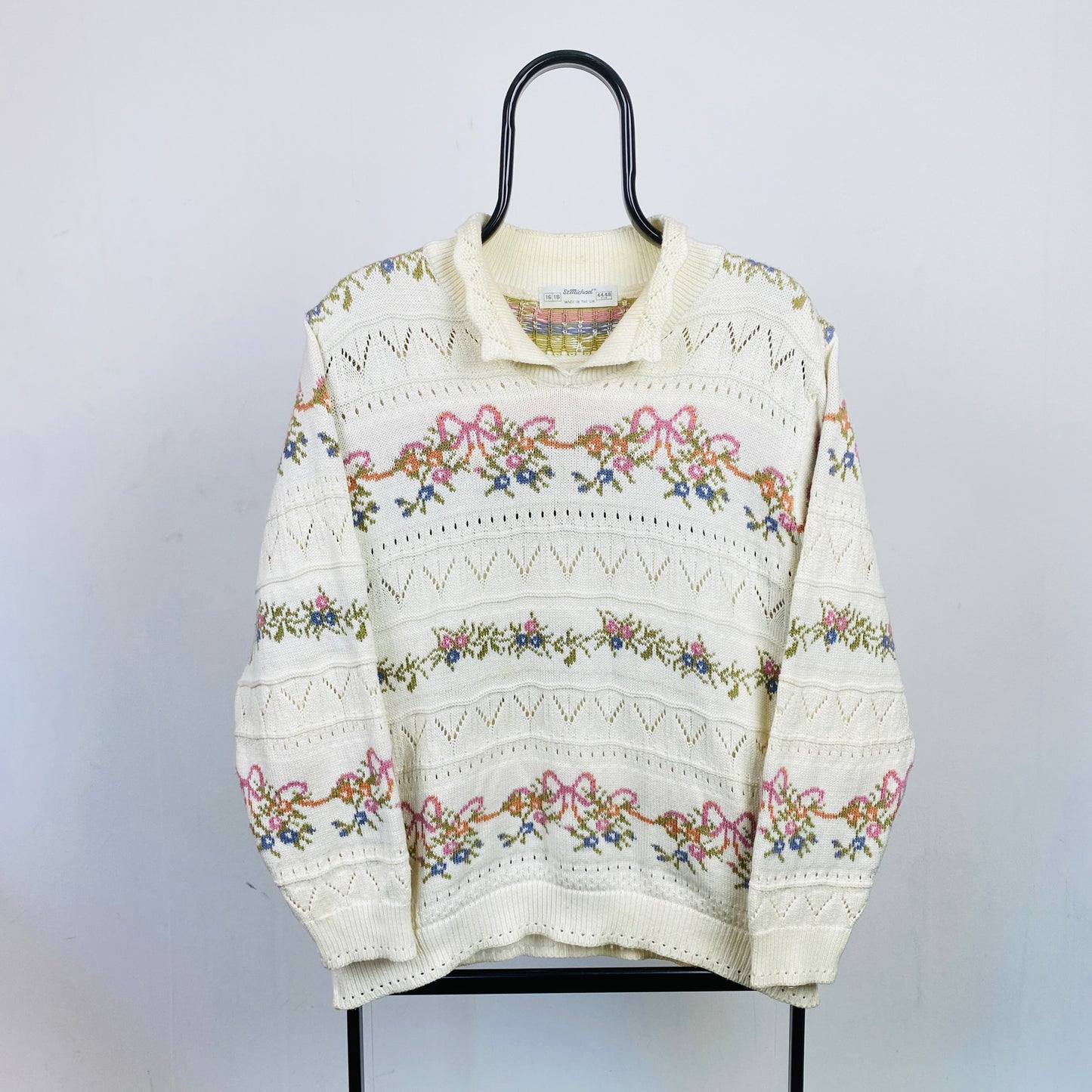 Retro St Michael Knit Sweatshirt Brown XL
