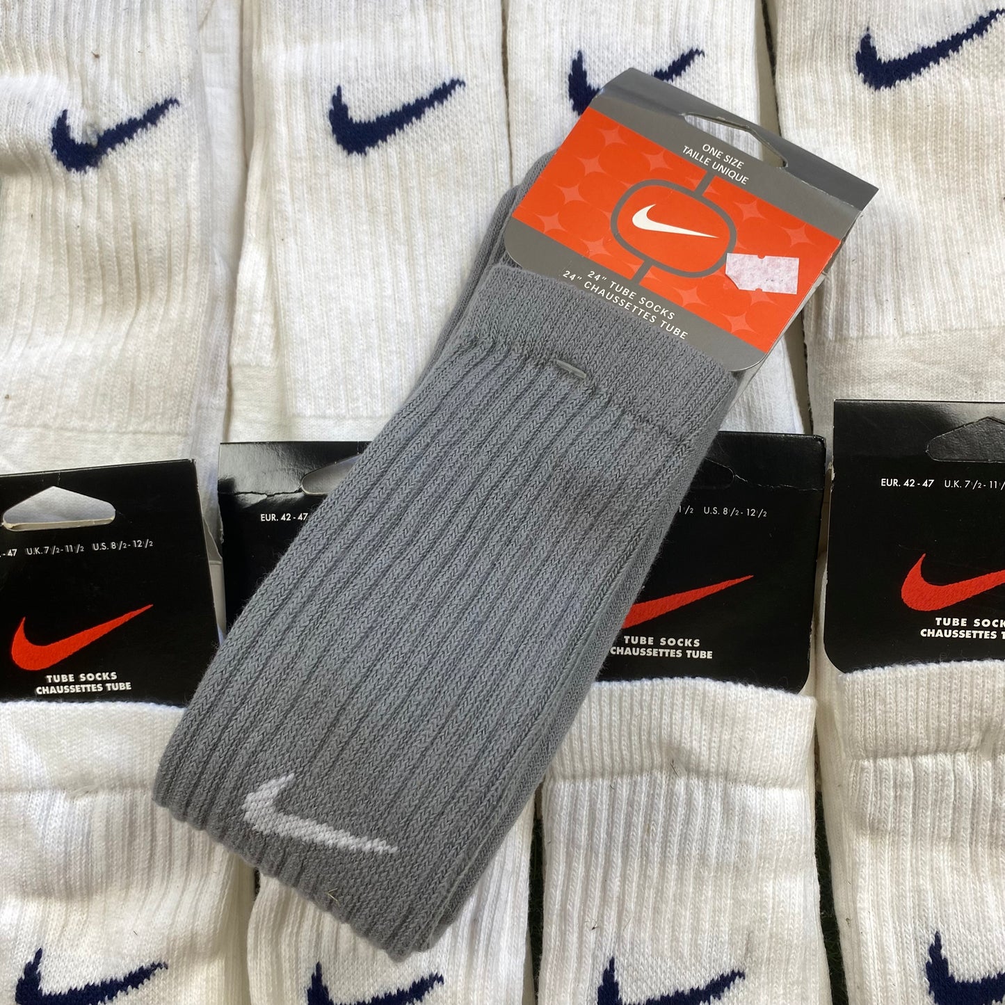 Vintage Nike Tube Socks Grey UK6 - 12