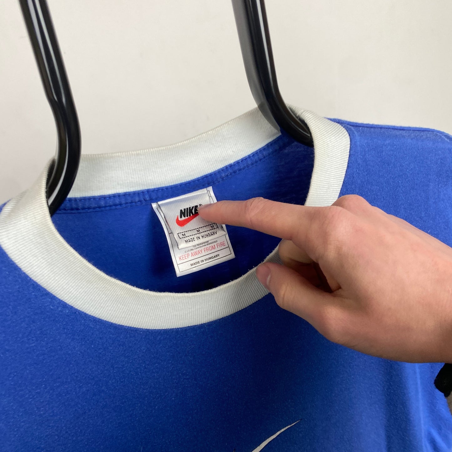 90s Nike Ronaldo T-Shirt Blue Medium