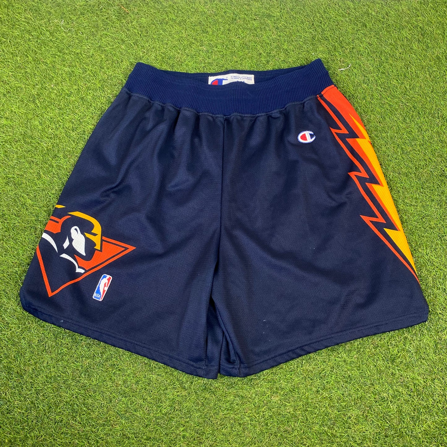 90s Champion Golden State Warriors Basketball Shorts Blue XL