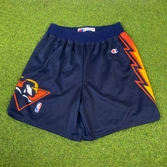 90s Champion Golden State Warriors Basketball Shorts Blue XL