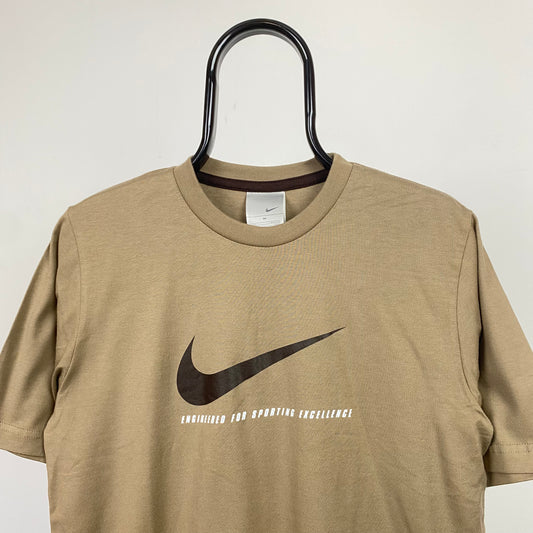 00s Nike Swoosh T-Shirt Brown XXL