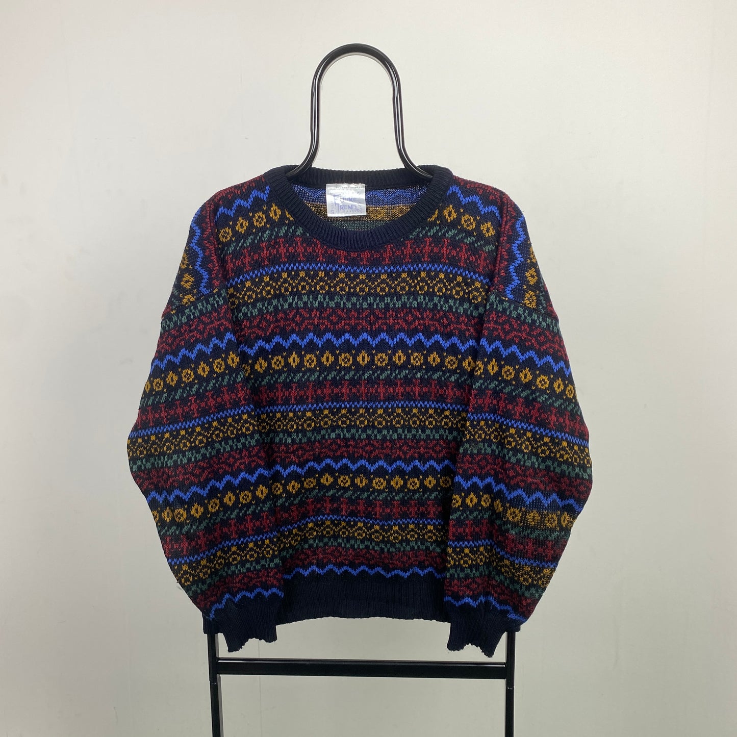 Retro Knit Sweatshirt Black Small