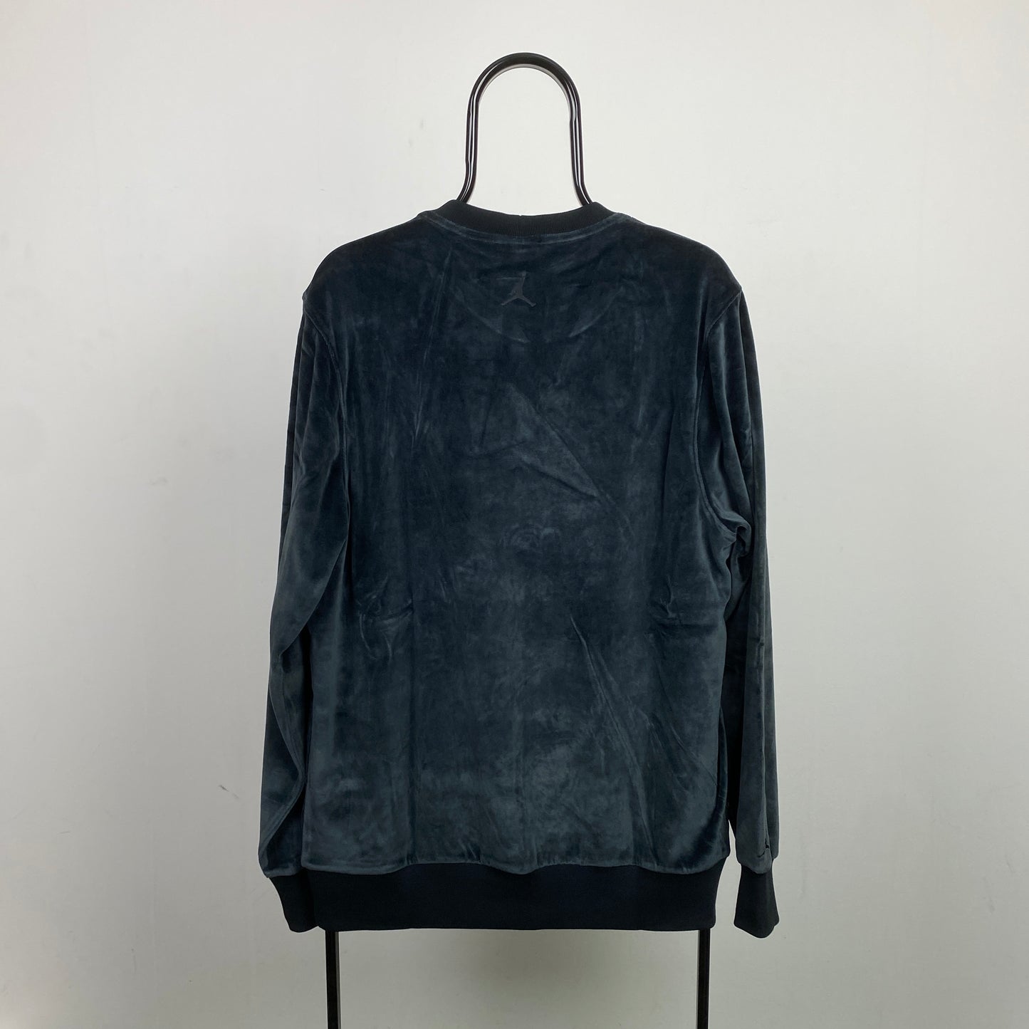 00s Nike Velour Sweatshirt Black Small