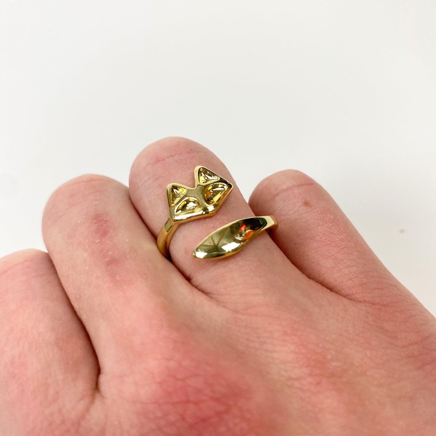 Vintage Adjustable Fox Ring Gold