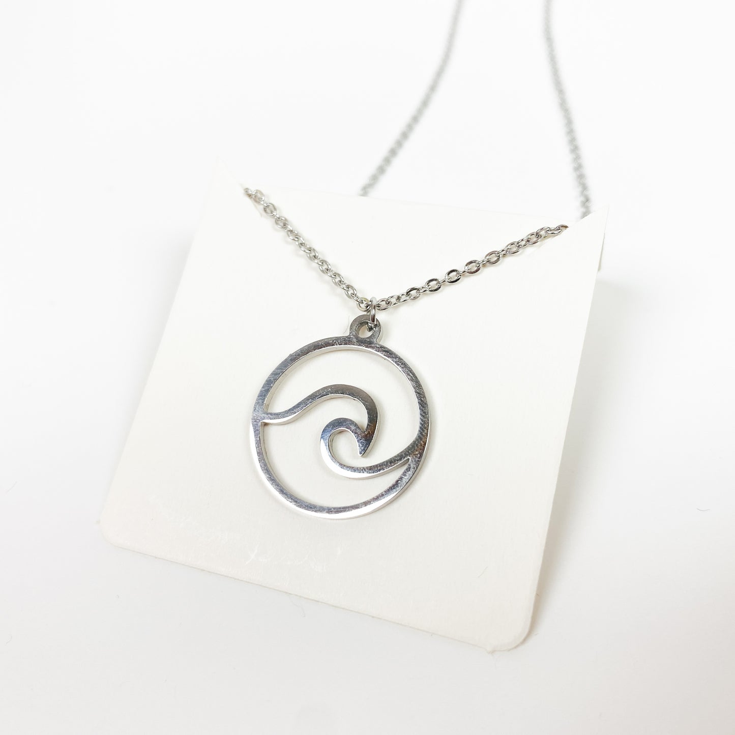 Vintage Retro Wave Necklace Chain Silver