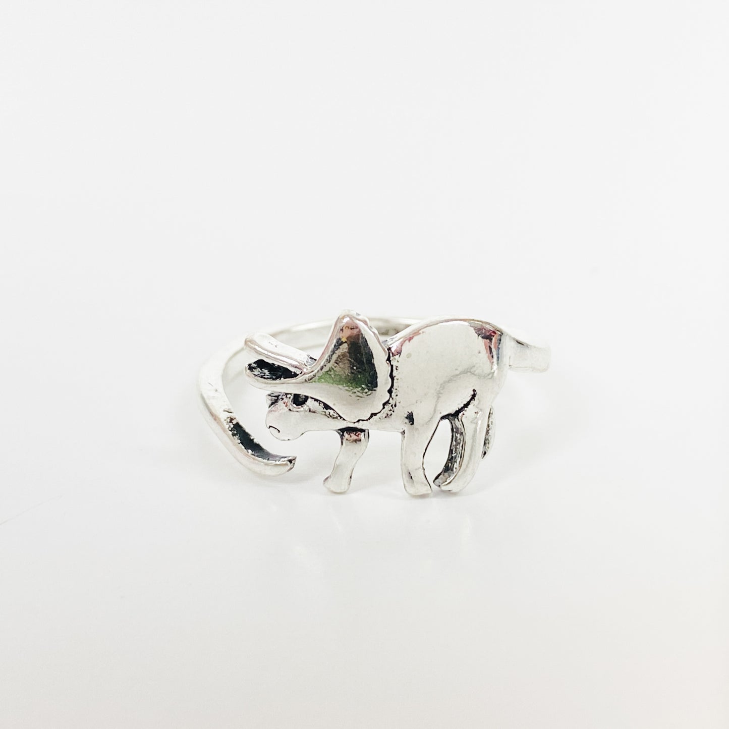 Vintage Retro Adjustable Dinosaur Ring Silver